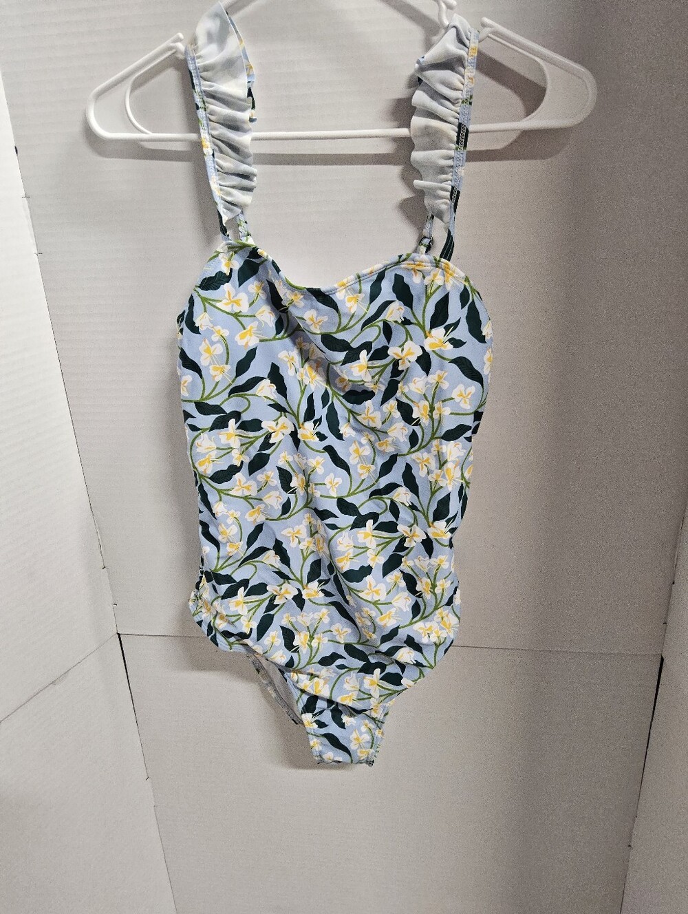 Womens Size medium Idopip Blue Floral One-Piece Swimsuit with wrap